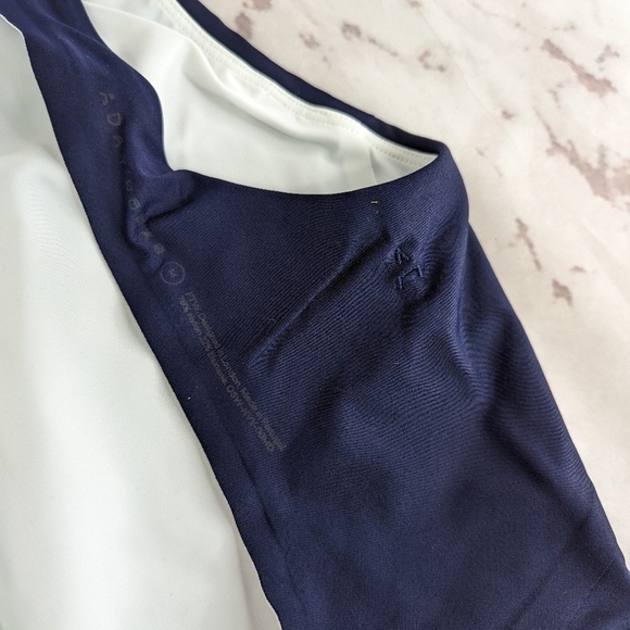 ADAY Swimsuit Women For The Win Reversible Navy White One Piece High Neck - Picture 13 of 14